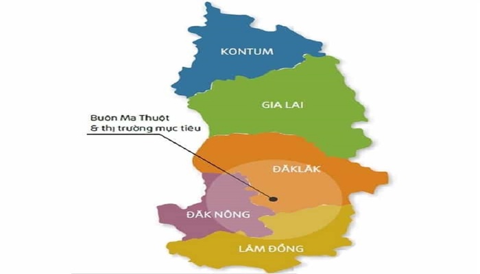 Danh sách các tỉnh thành trong khu vực Tây Nguyên