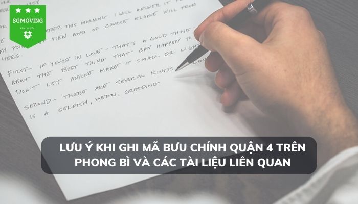 Lưu ý khi viết mã bưu điện quận 4