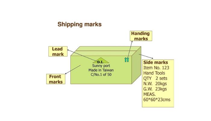 Ví dụ về mẫu shipping mark điển hình