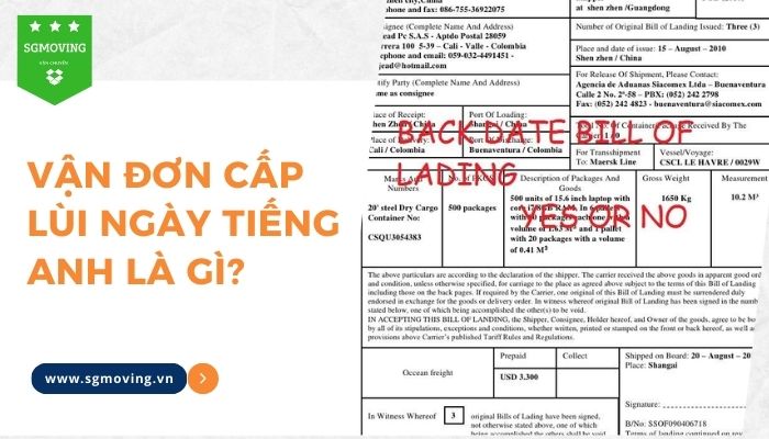 Giải đáp câu hỏi "Vận đơn cấp lùi ngày tiếng Anh là gì"