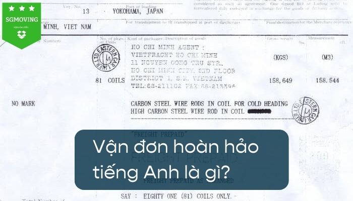 Giải đáp câu hỏi "vận đơn hoàn hảo tiếng Anh là gì"