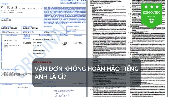 Giải đáp câu hỏi "vận đơn không hoàn hảo tiếng Anh là gì?"